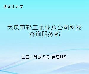 大慶市輕工企業總公司科技咨詢服務部 驅動產業創新的專業科技中介